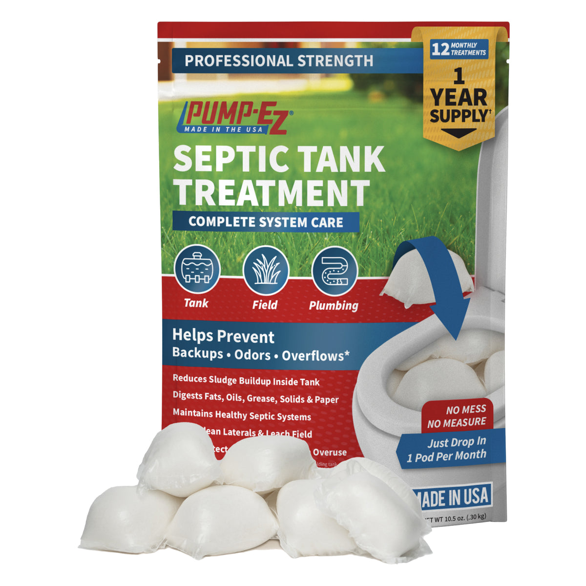 Pump-EZ Septic Treatment | Quick Dissolve Pods